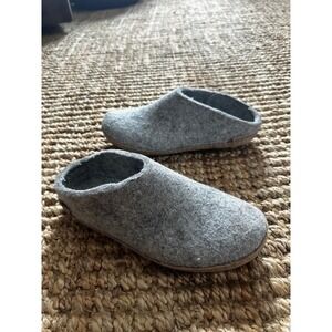 Wool Felt Glerups Women's Gray Slip On Comfort Cozy House Shoes size 10
